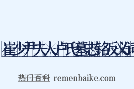 崔少尹夫人卢氏墓志铭反义词是什么意思的图片